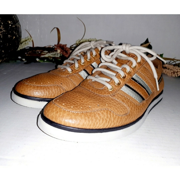 Rockport Tan Leather Lace-Up Slip-on Flat Loafer